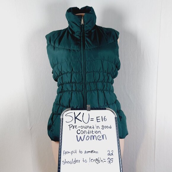 MICHAEL Michael Kors Women's Dark Emerald Hooded Full-Zip Puffer Vest Size L - Picture 10 of 10